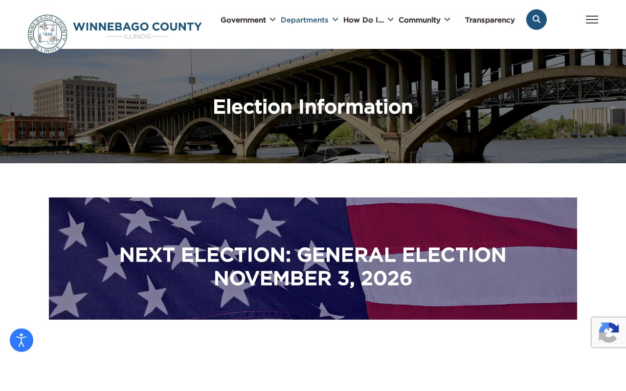 Winnebago County Clerk local election information page
