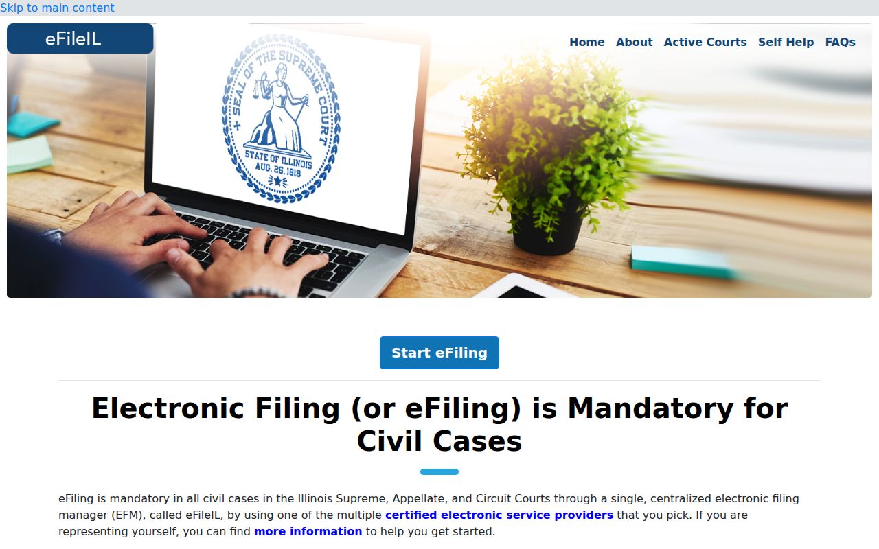 Illinois e-filed court records access page