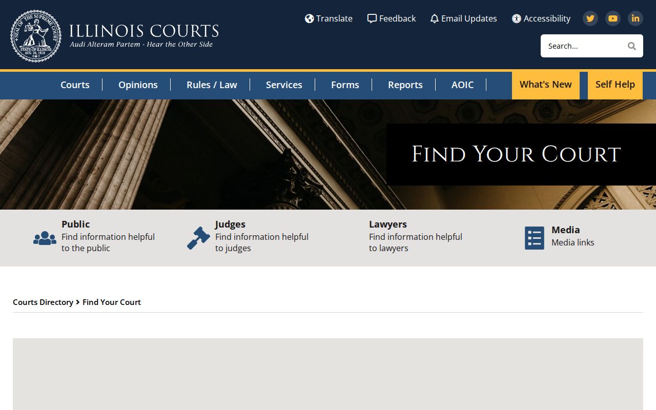 Illinois Courts directory and interactive map