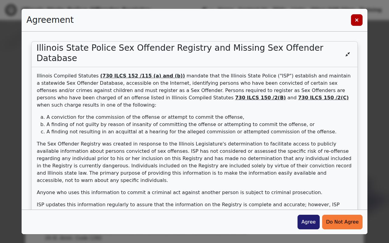 Illinois registry city and ZIP controls for a limited Machesney Park search