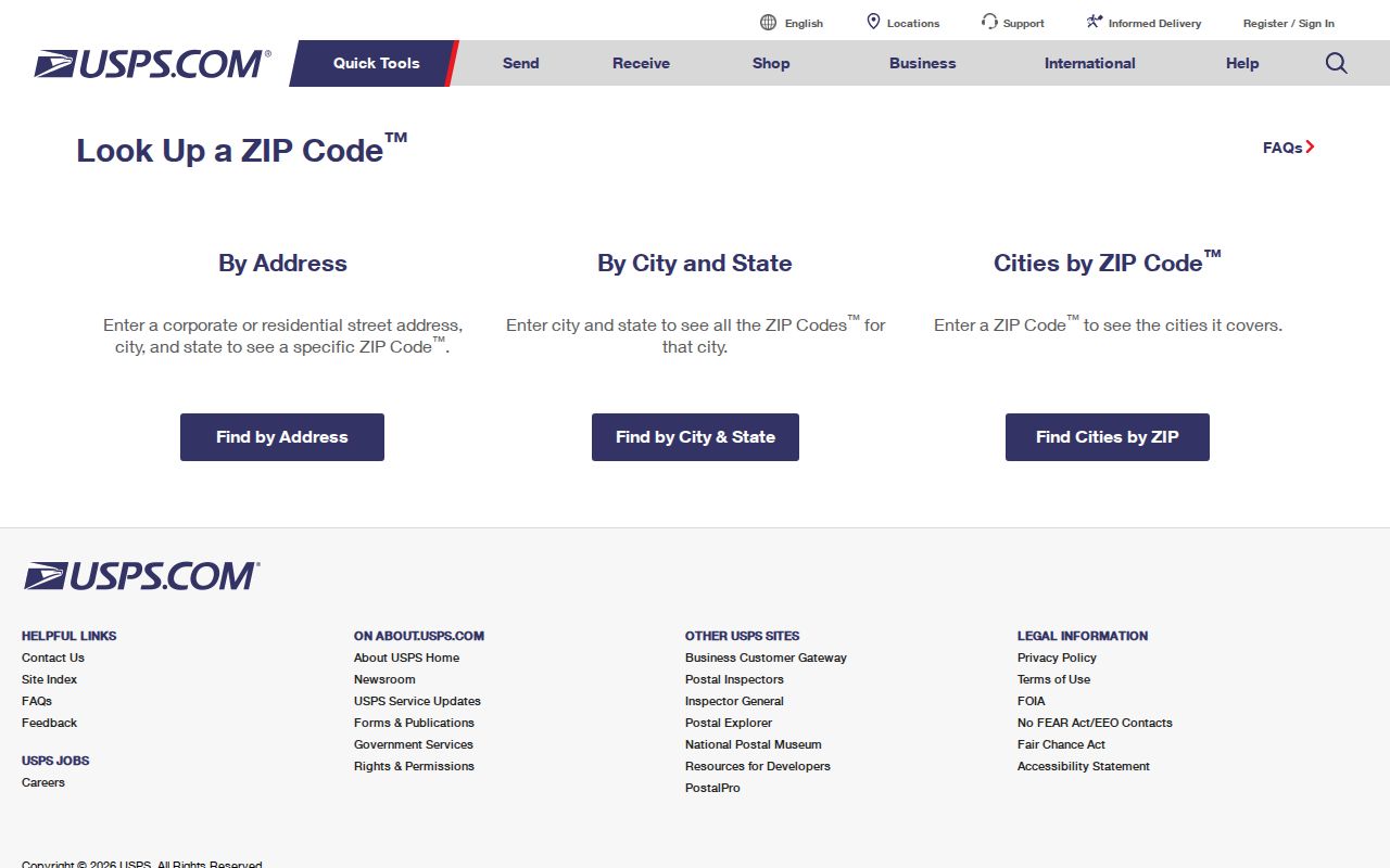 USPS lookup modes used to verify a Machesney Park ZIP code