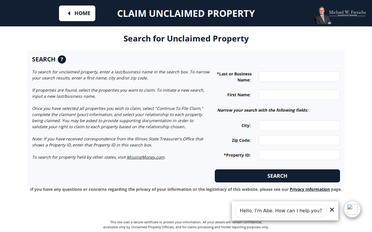 Illinois I-CASH city and ZIP search fields for Machesney Park